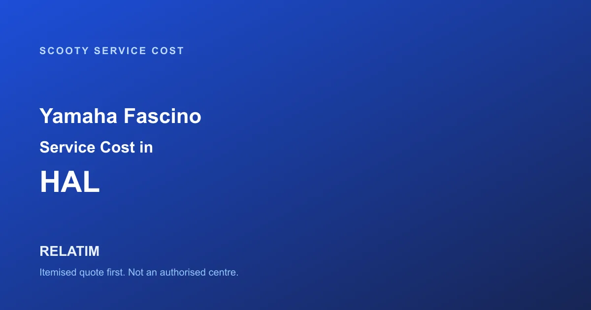 Yamaha Fascino Service Cost in HAL, Bangalore